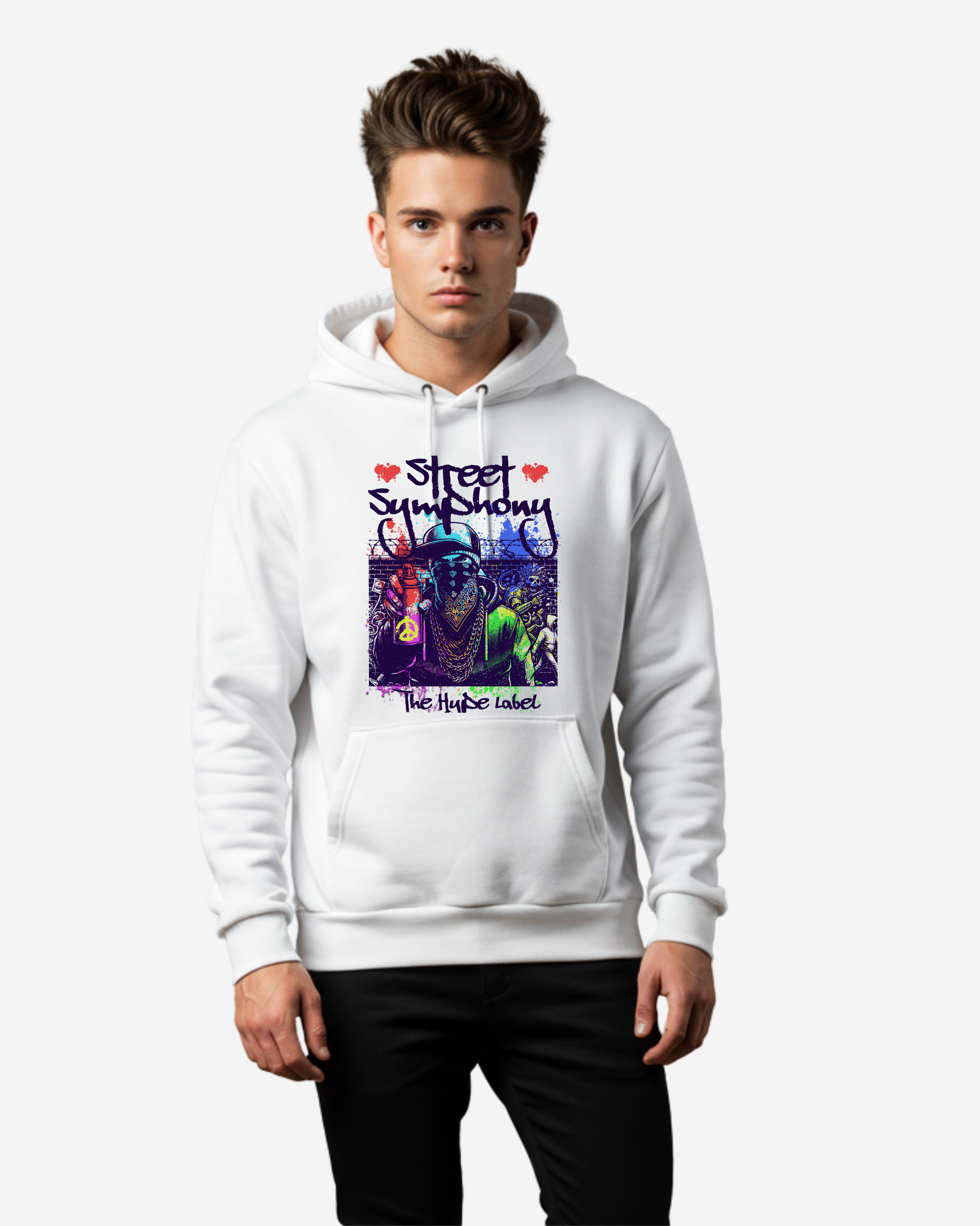 Man, Graffiti Street Symphony Art Men's Oversized Hoodie
