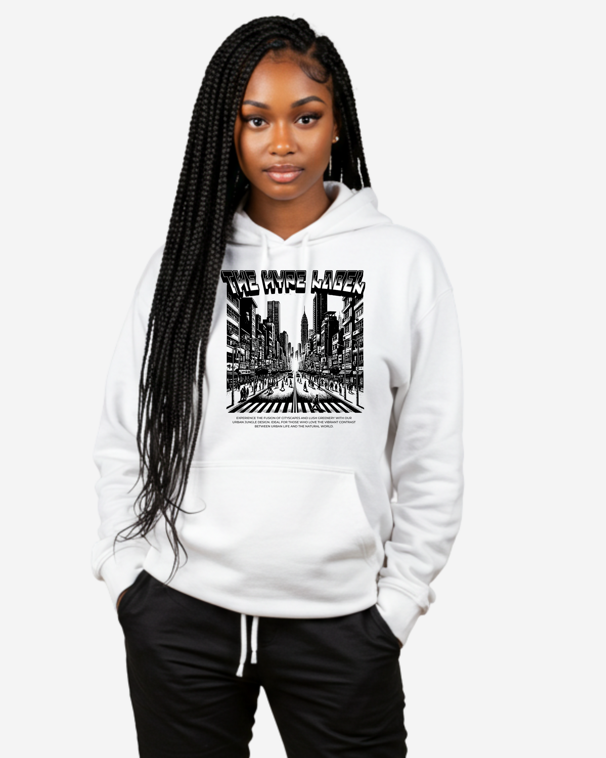 Monochrome Cityscape Women's Oversized Hoodie