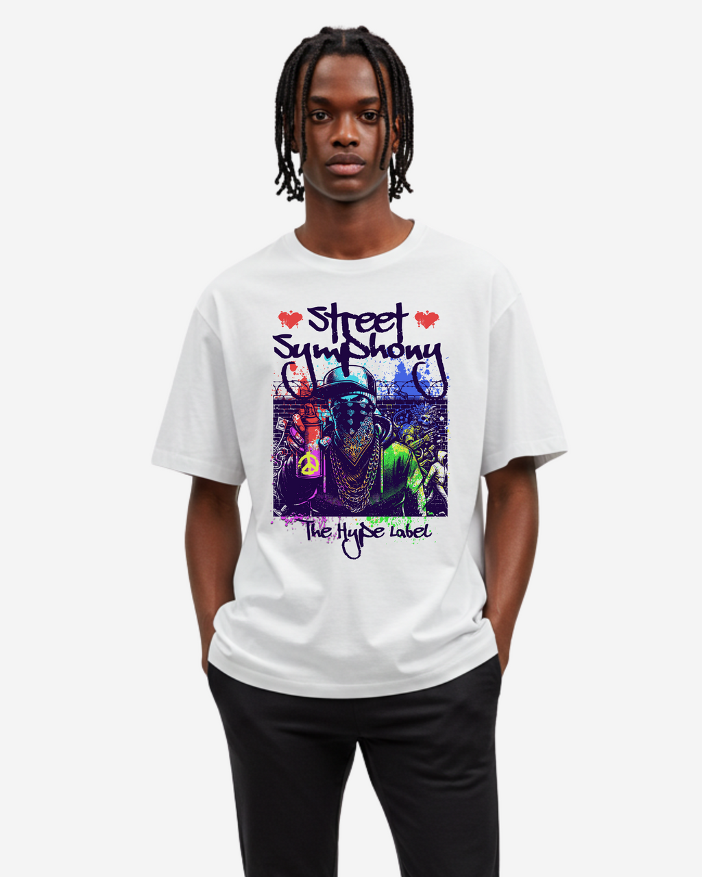 Man, Graffiti Street Symphony Art Men's Oversized T-Shirt