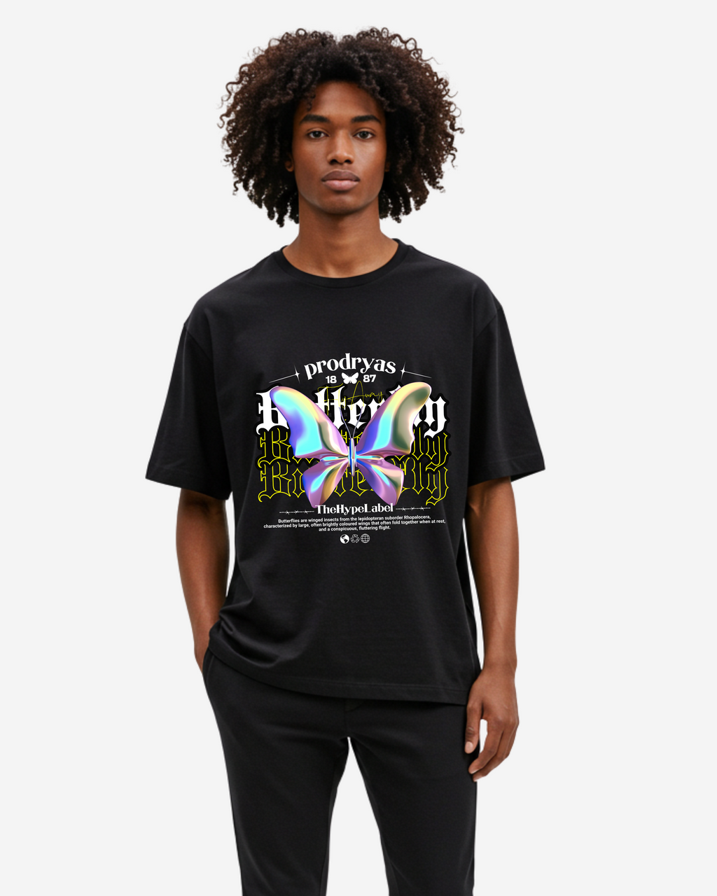 Butterfly Streetwear Men's Oversized T-Shirt