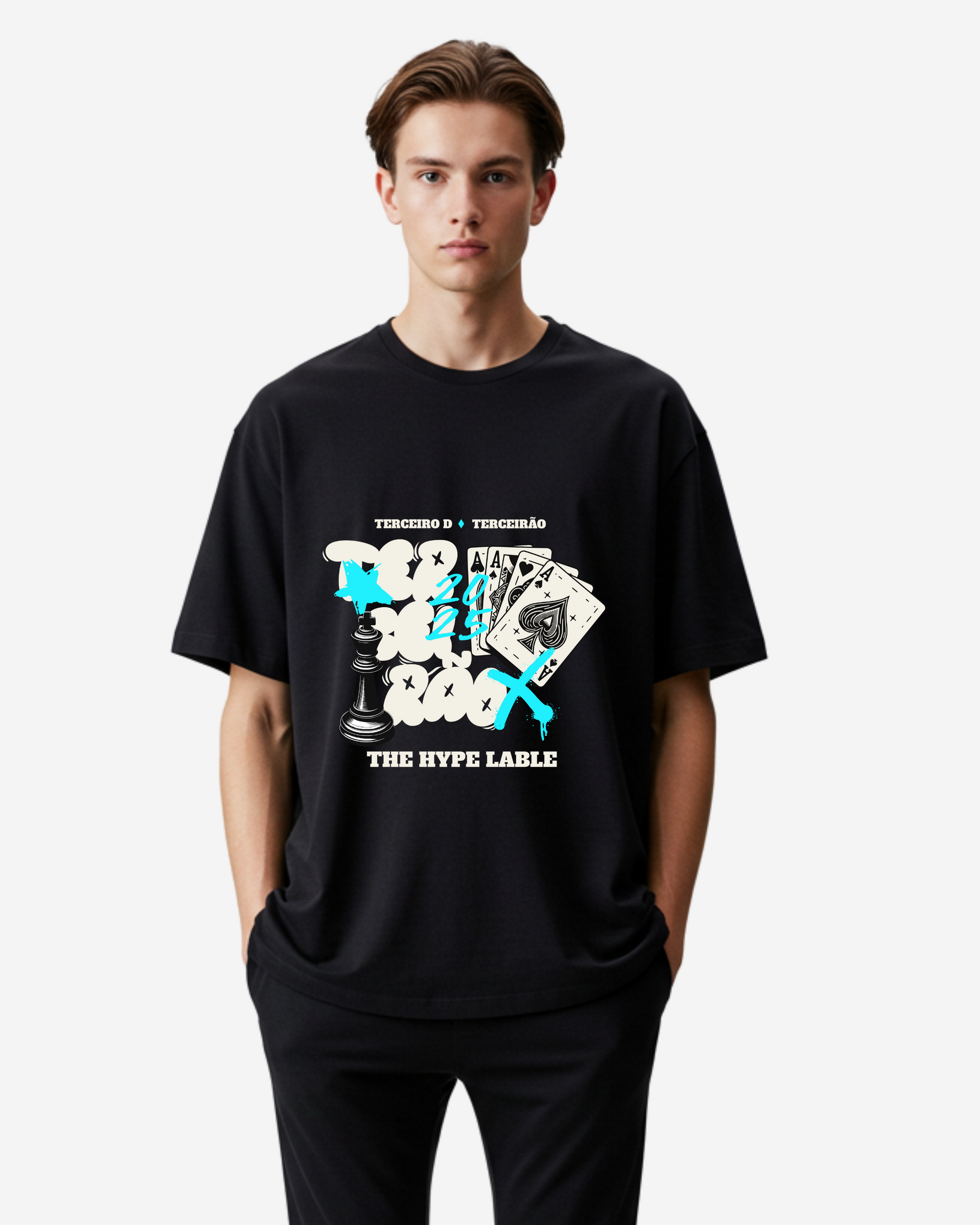 Camiseta Jogador Baralho Men's Oversized T-Shirt