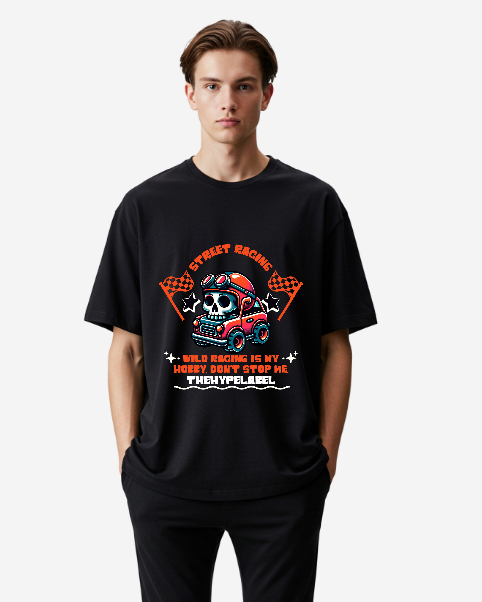 Cute Street Racing Men's Oversized T-Shirt
