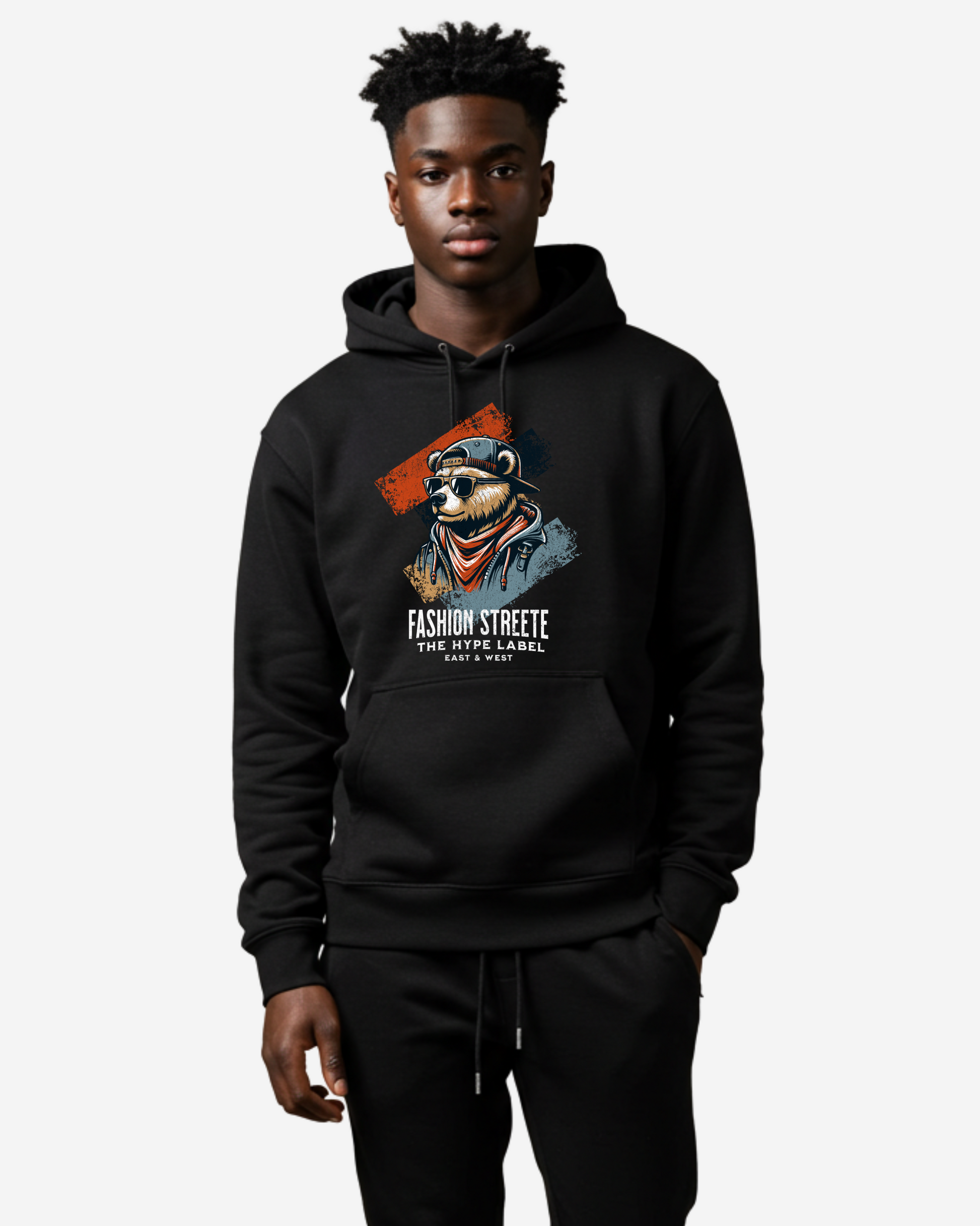Art Illustration Bear Urban Style Men's Oversized Hoodie