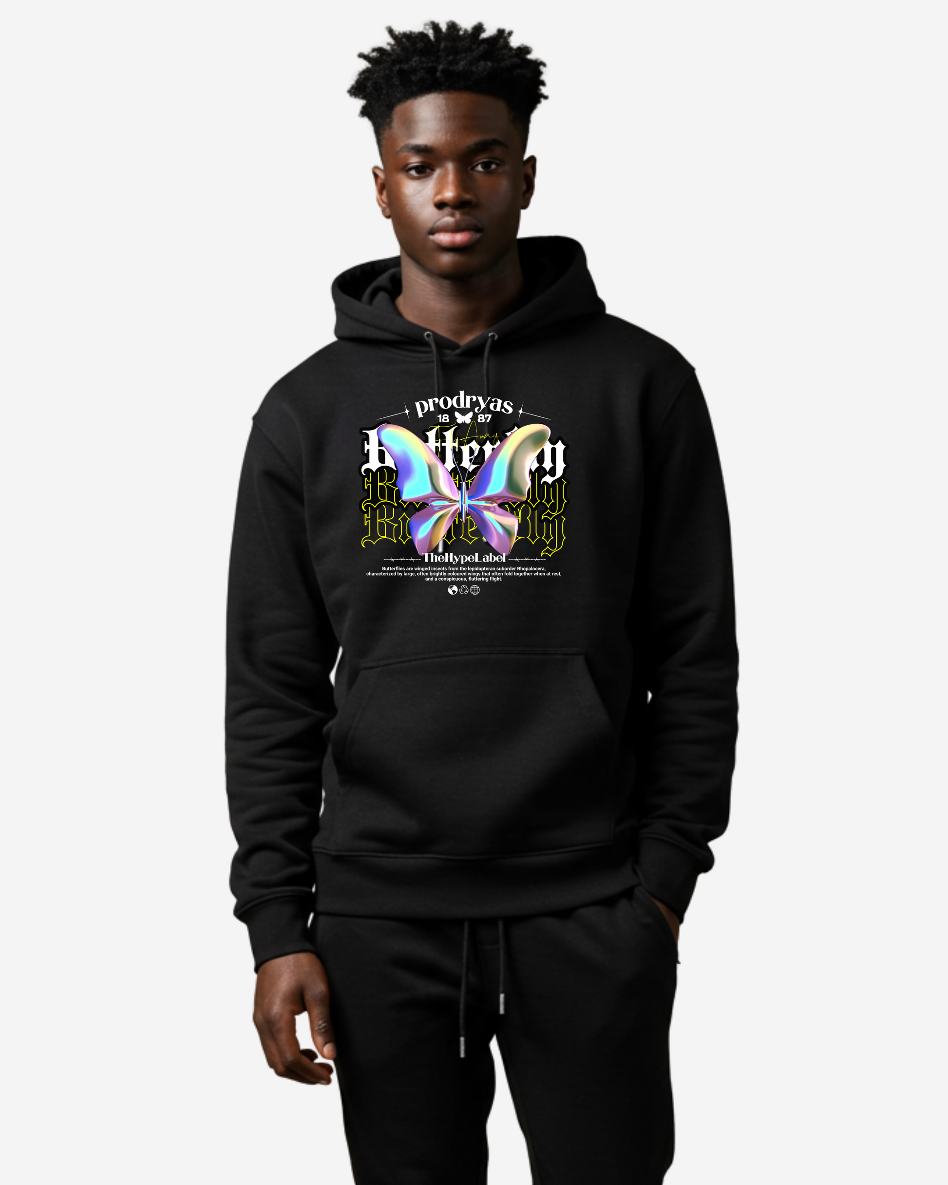 Butterfly Streetwear Men's Oversized Hoodie