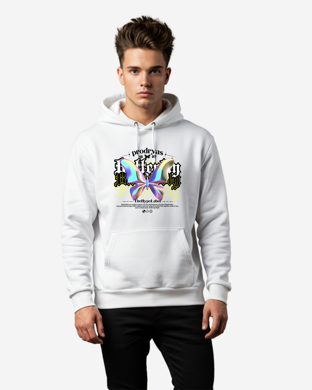 Butterfly Streetwear Men's Oversized Hoodie