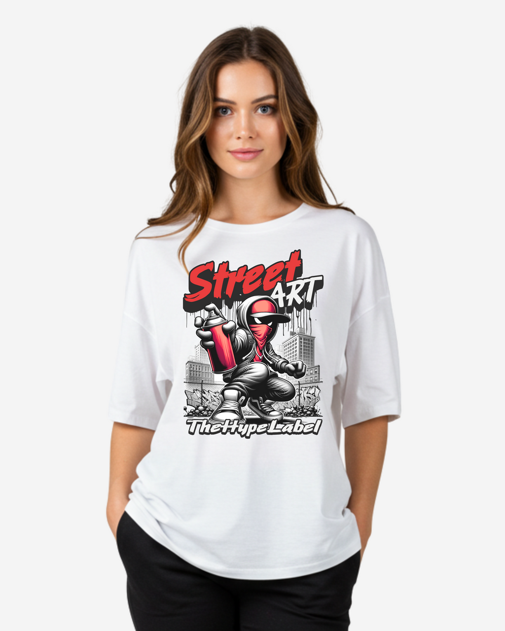 Graffiti Graphic Women's Oversized T-Shirt