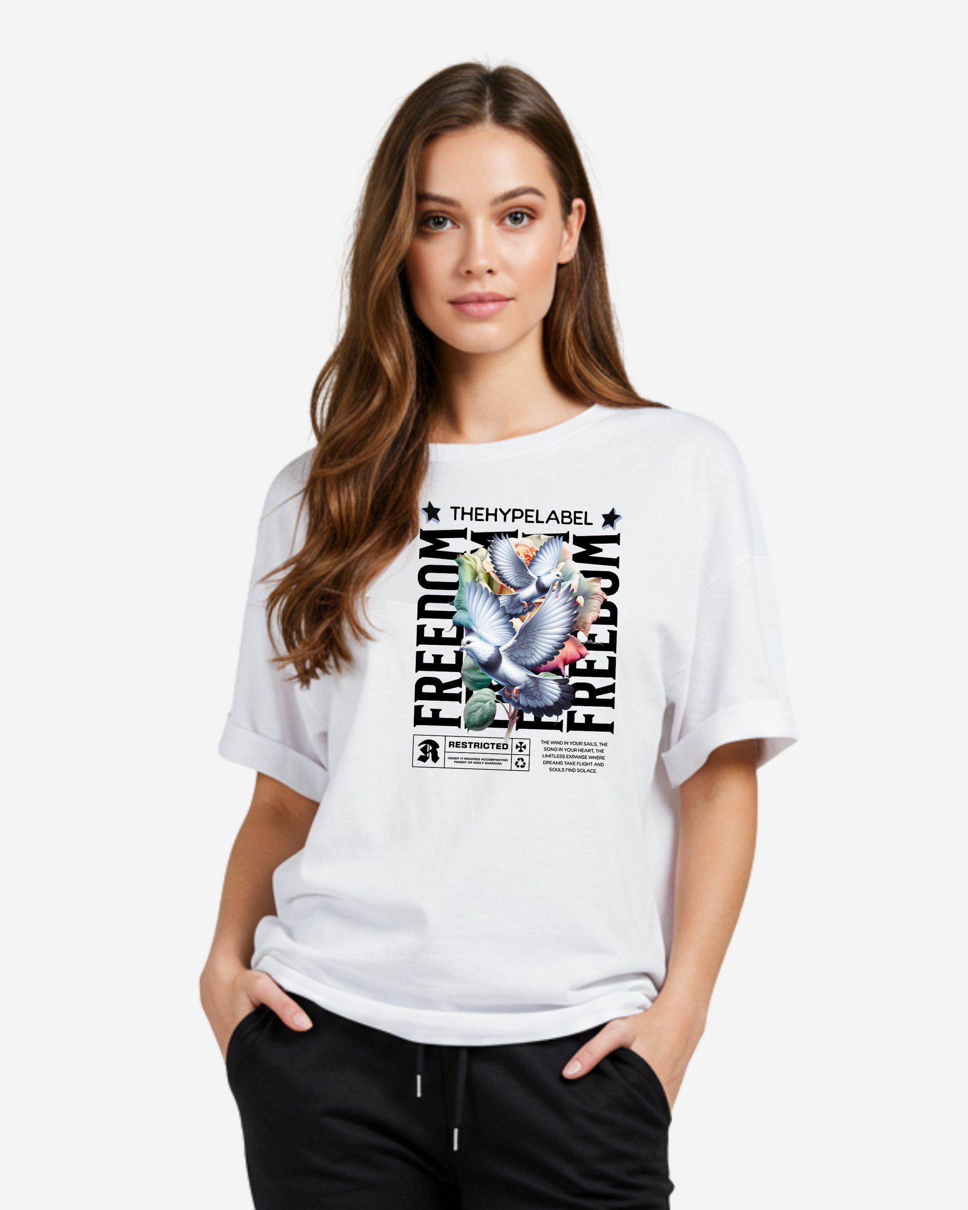 Pigeon Freedom Women's Oversized T-Shirt